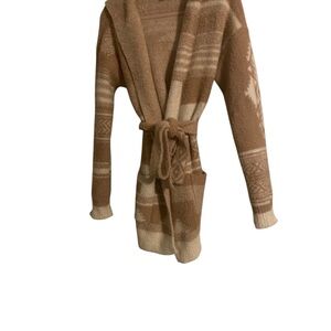 Cozy Tan Patterned Cardigan